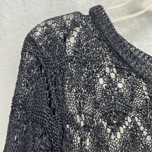 John Mark Charcoal Lace Knit Sweater